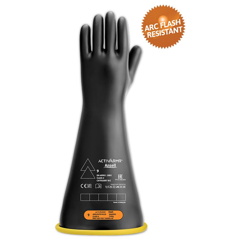 Guantes de seguridad eléctrica bicolor con una longitud de 18 pulgadas PM-RIG418YBSC